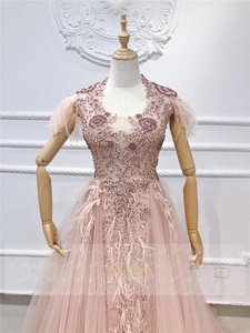 Ruolai LWC8028 <span class=keywords><strong>abito</strong></span> da sera di lusso De Soiree manica lunga con perline <span class=keywords><strong>rosa</strong></span> brillante <span class=keywords><strong>abito</strong></span> da sera <span class=keywords><strong>abito</strong></span> da sera - Product Image 3