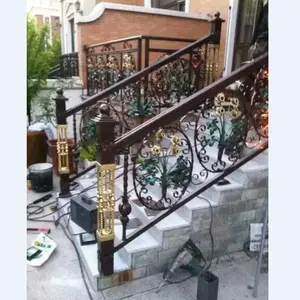 2012 factory new hot deep galvanized decorative wrought iron stair case iron railings fence spiral staircase