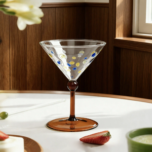 彩色圆点奢华家用葡萄酒鸡尾酒杯，带有月亮布宜诺斯艾利斯图案，适合派对场合 - Product Image 6