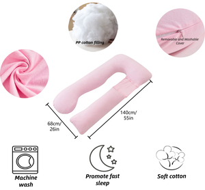 U자형 부드러운 OEKO-TEX 인증 임산부 베개 탈부착 커버 포함 임신부 전신 지지 - Product Image 2