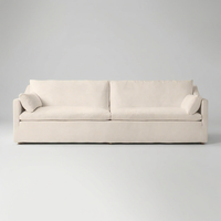 Canapé de luxe au design épuré, prix de gros, structure en bois, accoudoirs inclinés, 2 coussins et 2 oreillers décoratifs pour salon