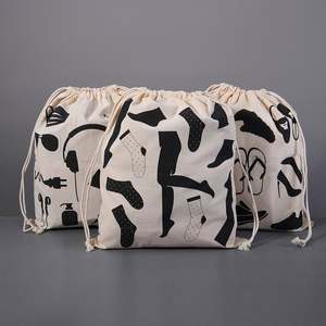 Bolsa de Algodón Reciclable con Logotipo Personalizado de Marca Ecológica, Impresa con Serigrafía, con Cordón, Blanca, para Proteger del Polvo - Product Image 4