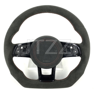 Para Volkswagen <span class=keywords><strong>Golf</strong></span> MK7 <span class=keywords><strong>GTI</strong></span> Tiguan 2015 2016 2018 2019 mejorado Alcantara gamuza volante de fibra de carbono <span class=keywords><strong>interior</strong></span> automotriz - Product Image 2