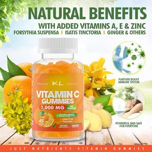 Oem ODM vitamin mềm kẹo miễn dịch tăng cường kẽm cung cấp thực phẩm bổ sung vitamin C Gummies