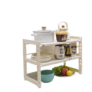 Foldable 2 Tier Multifunctional Organizer Kitchen Storage Holder , Plastic Kitchen Sink Drying Rack Kitchen Holder