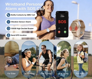 130db Wristband Personal Safety Alarm GPS Tracker SOS Emergency Call Vibration Sensor Elderly Fall <strong>Detection</strong> for Kids Women - Product Image 2