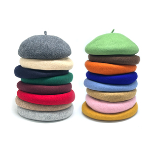 Wholesale Autumn <strong>Winter</strong> Fashion French Women'S 90% Wool Beret <strong>Hat</strong> Cap for Women <strong>Ladies</strong> Men - Product Image 1