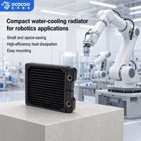 Radiateur de refroidissement à eau en cuivre OCOCOO CRS14, épaisseur 29 mm, 140 mm, 16 canaux d'eau, ailettes ondulées, support personnalisé pour la gestion thermique des robots