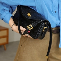Sacs à main de créateurs de haute qualité en cuir véritable gaufré, sacs à main de luxe en cuir de vachette à motif crocodile, sacs à bandoulière pour femmes avec sangle