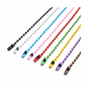 Porte-clés en métal robuste vif avec perles de couleur 10cm 1P diverses couleurs divers porte-clés en métal - Product Image 1