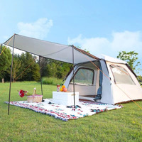 Carpa de Camping 2 en 1 con un Dormitorio, Totalmente Automática, Impermeable, de Oxford, Portátil, para Aventuras al Aire Libre