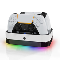 NOUVEAU Station d'accueil de chargement pour lumière LED RVB Communication filaire Accessoires de jeu Support de rangement pour manette PS5