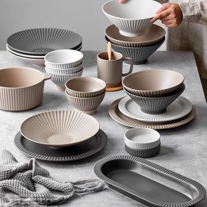 High Quality Good Price Elegant Design Brown Wholesale Luxury Western Grey Exquisite Bone Dinner Plate Ceramic Tableware - Product Image 2