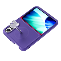 Nouvelle coque de téléphone portable magnétique 3-en-1 antichoc en TPU+PC, design de luxe, prix d'usine en gros pour iPhone Duo