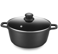 Marmite Casserole de Haute Qualité en Aluminium Moulé Sous Pression Antiadhésive Revêtue de Marbre, 32 CM de Diamètre, 22 CM de Hauteur