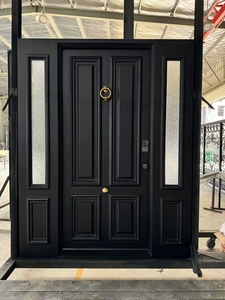 French Style <strong>Arch</strong> with Glass New Design Iron Entrance Door Steel <strong>Gate</strong> Grill Aluminum Stainless for Front Door - Product Image 6
