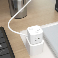 Multiprise industrielle de haute qualité avec prise BS, 4 prises, port USB Type-C, protection contre les surtensions, indice de protection IP21, 10A, 1,5 m