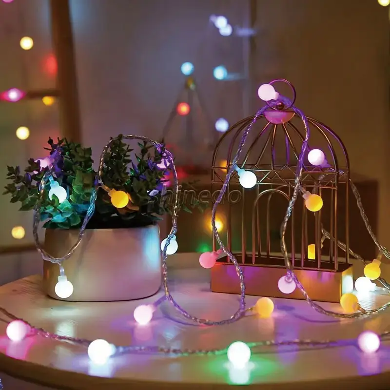 Guirnalda de luces LED solares para jardín, guirnalda de luces de hadas de cristal, guirnalda de Navidad, luz impermeable para Patio para decoración de fiestas en el jardín