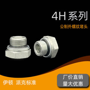 Tapón de Rosca Externa de la Serie Ligera para Piezas Hidráulicas de Alta Presión con Junta de Goma, Serie Métrica 4H, Tapón Hexagonal Externo - Product Image 5