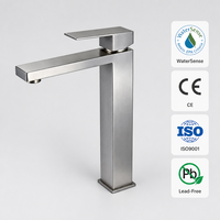 Keran Kamar Mandi LUSA Modern Square Single Handle Stainless Steel 304, Pemasangan di Dek, Bebas Timbal, Hemat Air, OEM Grosir