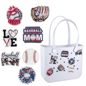 Abalorios de béisbol compatibles con bolsos Bogg, abalorios de béisbol de acrílico compatibles con bolsos de playa Simply Southern. - Product Image 1