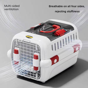 Köpekler için yeni tasarım kırmızı havayolu nakliye onaylı plastik seyahat taşıma kafesi - Product Image 5