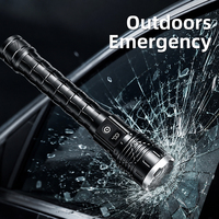 Lampe torche laser blanche rechargeable ultra-lumineuse et zoomable, portée du faisceau 1000M+, faisceau réglable, indice de protection IP68, 1000+ lumens