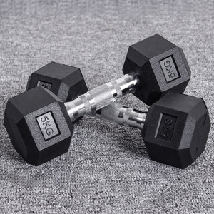 Haltères hexagonaux en caoutchouc de 20 kg pour hommes, logo personnalisé, équipement de salle de sport, haltères en <span class=keywords><strong>fonte</strong></span> - Product Image 2