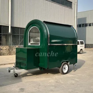 Camion de restauration mobile vert encre de 2,2 m, chariot de traiteur personnalisé, mini-remorque à pizza et snacks à vendre - Product Image 2