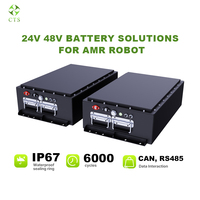 Paket Baterai LiFePO4 OEM 24V 48V untuk Robot Mobile AMR AGV dengan Komunikasi CAN BMS Cerdas