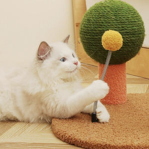Poste Rascador de Gato Pequeño Hombre Rojo con Bola de Resorte <span class=keywords><strong>Plataforma</strong></span> de Salto Estrella Colgante - Product Image 6