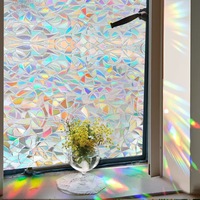 Película de ventana estática de arcoíris 3D de alta calidad, película de ventana esmerilada de privacidad, película tintada para ventana para el hogar