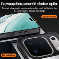 Pour Oppo Find X10 Pro Max / Find X10 – Coque arrière rigide avec protection d'objectif AG effet mat et support, pare-chocs souple