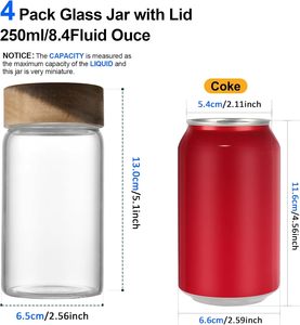 High Borosilicate Air Tight Storage Jars <b>Containers</b> With Acacia Wood Lid Glass Jars for Food Glass Spice Honey Jars - Product Image 5
