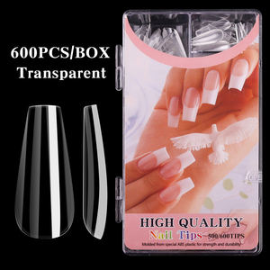 Gran oferta 600 unids/caja <span class=keywords><strong>de</strong></span> plástico ABS transparente Natural <span class=keywords><strong>de</strong></span> lujo <span class=keywords><strong>Ballet</strong></span> cubierta completa <span class=keywords><strong>puntas</strong></span> <span class=keywords><strong>de</strong></span> uñas postizas acrílicas largas para extensión - Product Image 1