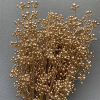 A-346 Simulation En Plastique Plante Artificielle Mousse Dorée Fruits Feuille D'or Banyan Feuilles Bouquet De Fleurs pour La Décoration De Noël