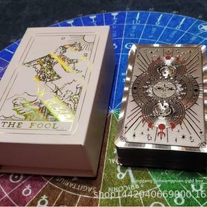 Venta al por mayor nueva lámina de oro láser <span class=keywords><strong>Tarot</strong></span> naipes para Set Color impreso plástico PVC impermeable con instrucciones juego de mesa - Product Image 2