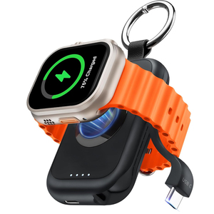 Chargeur portable Batterie Li-Polymère 2500mAh Charge rapide/sans fil Câble USB-C intégré pour montre série 11/10/9/8/7/3/<span class=keywords><strong>2</strong></span>/<span class=keywords><strong>SE</strong></span> - Product Image 1