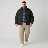 Chaqueta Acolchada de Plumón para Hombre, Cuello Alto, Cierre Completo, Bolsillos, Cálida para Invierno, Casual, Tallas Grandes y Extra Grandes, 6XL 7XL