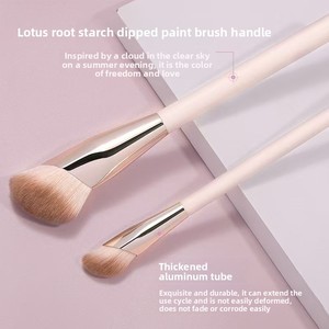 Brocha de Maquillaje de Madera para Base y Corrector, Pelo Sintético Suave, Logotipo Personalizado, Kit de Herramientas para Aplicación de Polvo Facial - Product Image 3