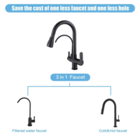 Offre Spéciale 360 Rotatif Double Poignée En Laiton Robinet D'évier De Cuisine 3-en-1 Filtre À Eau Mélangeur Eau Chaude Froide Hôtels Salles De Bains Simple