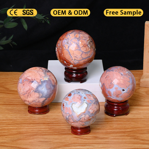 Esferas de Cristal Curativas de Alta Calidad, Esferas de Cristal de Ágata Rosa Druzy para Decoración - Product Image 1