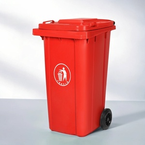 Poubelle extérieure pour hôtel et commerce, 240L, poubelle à pédale robuste, conteneur à déchets en plastique épaissi avec couvercle et roues - Product Image 5