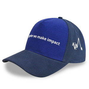 Casquettes 5 panneaux avec logo personnalisé, en coton, design bicolore avec fermeture arrière réglable - personnalisables pour les marques d'entreprise et scolaires - Product Image 2