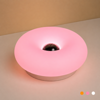 Lampe murale en forme de beignet à commande tactile LED USB au design moderne et créatif, lampe de chevet pour chambre à coucher, lampe d'ambiance