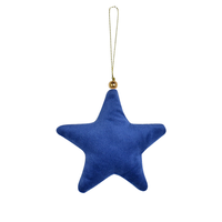 Weihnachtliche Samt-Stern-Dekorationen 10cm Geprägt für Weihnachtsbaum Kamin Silvester Feiertagsparty Stern-Christbaumkugeln