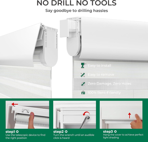 ستائر زيبرا كهربائية ذكية تعمل بالواي فاي من تويا، ستائر دوارة ذكية بسيطة لتصفية الضوء للاستخدام المنزلي اليومي مع نظام مدمج - Product Image 2