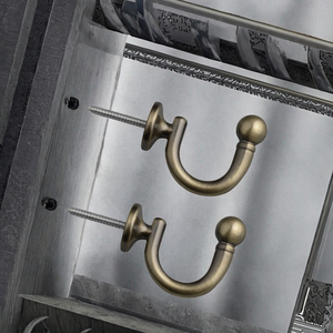 Crochets de rideau modernes en zinc et PVC, à tête unique, à fixation murale, pour fenêtre, attaches de draperie, porte-franges, 25 mm, écologiques, quatre saisons - Product Image 3