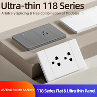 Enchufe de Pared Estándar Americano KSQ Tipo C con Doble Puerto USB y 2 Tomas de Corriente Alterna de 15A, Plástico, Conexión a Tierra Estándar, 220V