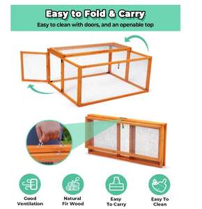 <span class=keywords><strong>Portable</strong></span> Poulailler Course Couveuse Boîte Maison Pliable avec Poignée En Bois Cage À Poulet Lapin Hutch Extérieur Intérieur - Product Image 2